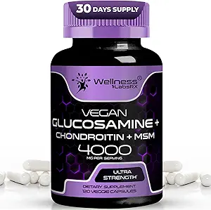 WELKE LABSRX Glucosamine Chondroitin MSM - 4000mg - Glucosamine Chondroitin Capsules - 120 Tel.