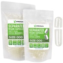 XPRS Nutra Vegan Grootte 000 Gescheiden Capsules- 500 Tel Premium Lege Caps Gescheiden in zakken - Heldere Lege Capsules - 000 Pillen voor DIY supplement vullen