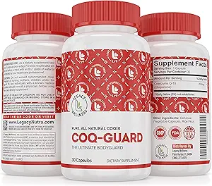 Legacy Wellness CoQ-GUARD CoQ10 200mg - Natural High Potency CoQ10 Supplement for Energy, Heart, Antioxidant & Cellular Support - High Potency Co Q 10 Ubichinon for General Wellness - Non-GMO 30 Caps