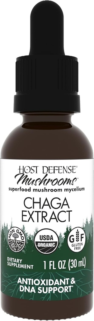 Host Defense Chaga Extract - Immune System Support Supplement - Chaga Mushroom for Antioxidant Activity Support - Liquid Dietary Mushroom Supplement - 1 fl oz (30 Servings)*