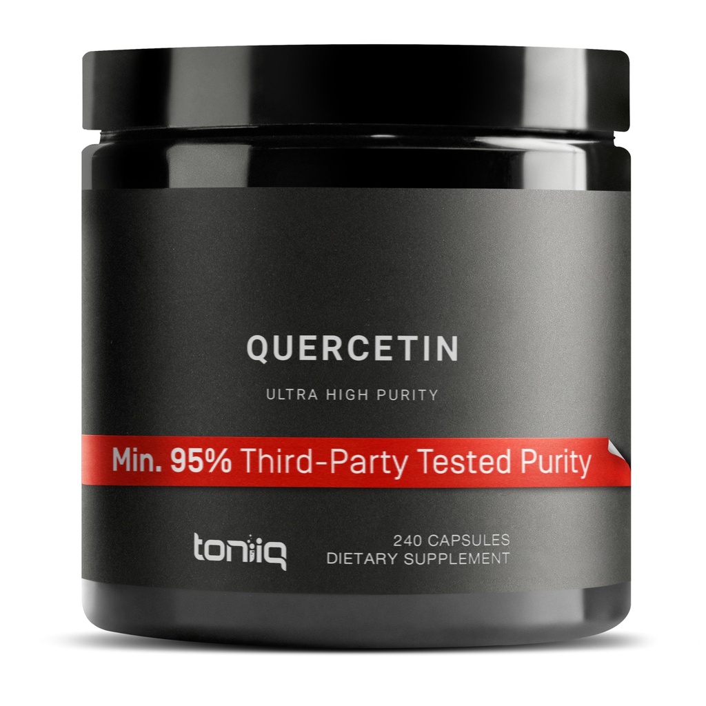 Toniiq Ultra Hoge Zuiverheid Quercetine Capsules - 95%+ Hoog gezuiverd en biologisch beschikbaar - 1000mg per portie - 240 Capsules Quercetine Supplement
