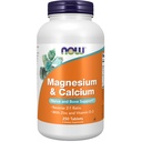 NOW Voedingssupplementen, Magnesium & Calcium, met zink en vitamine D-3, nerve en bot ondersteuning*, 250 tabletten