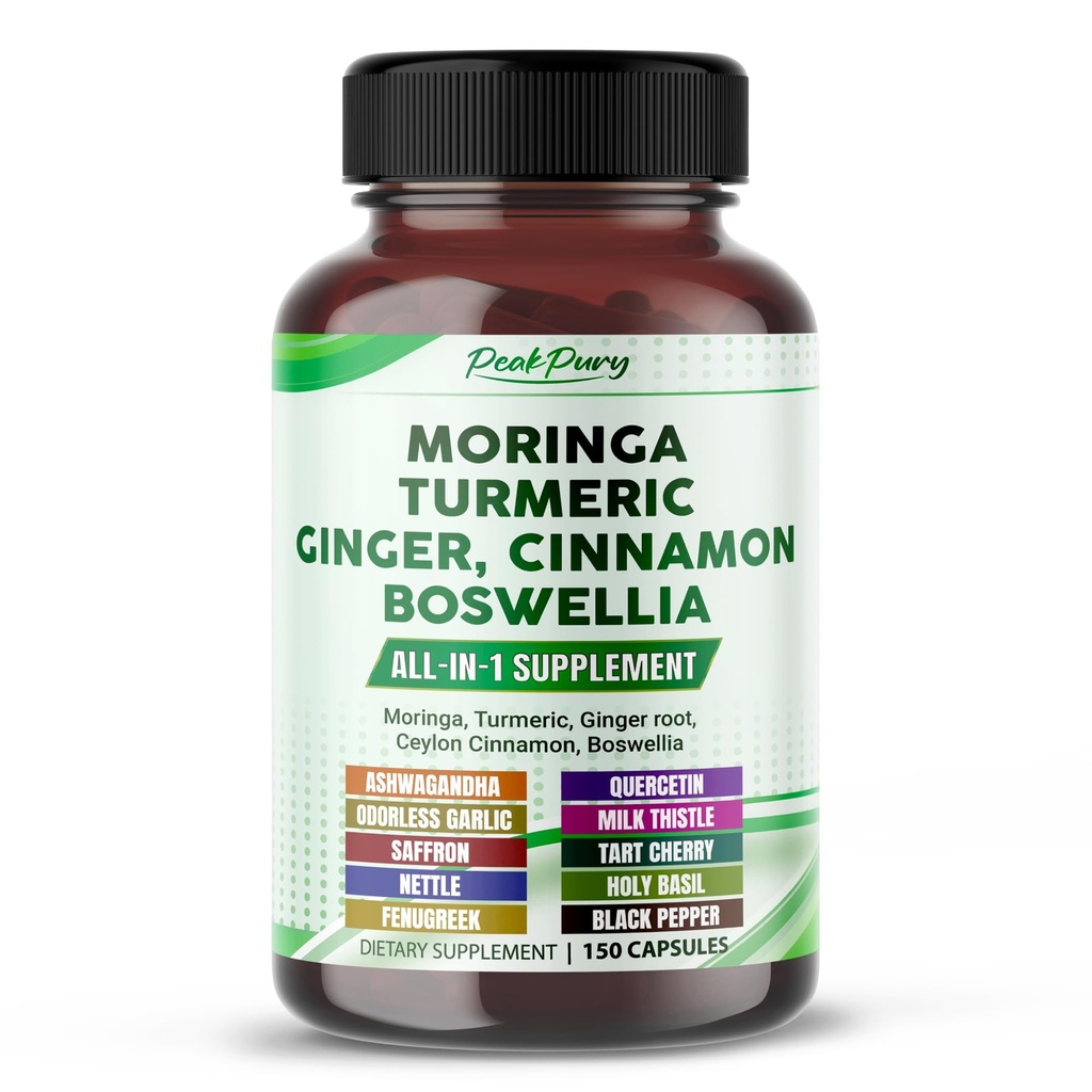 Moringa, Kurkuma, Ginger Root, Ceylon Cinnamon, Boswellia - Made in USA