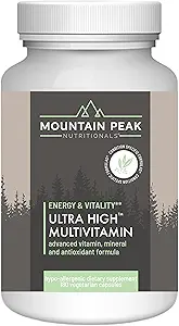 Mountain Peak Nutritionals Ultra High Multivitamine voor mannen en vrouwen - met vitamine A, B12, B6, C, D, E, Magnesium, Zink, Foliumzuur, Digestieve Enzymen & Probiotica (180 Vegetarische Capsules)