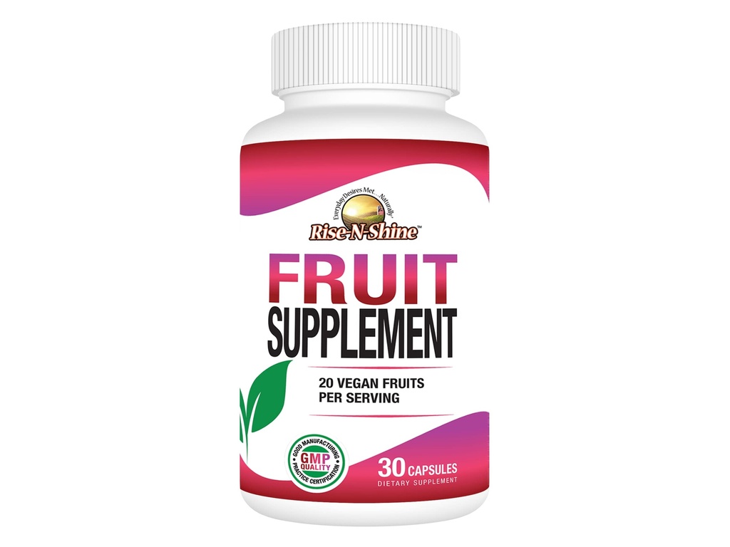 Rise-N-Shine Fruit Supplement met 20 Fruit Blend - Energie Vitaminen voor vrouwen en mannen 30 dagen levering (30 capsules)