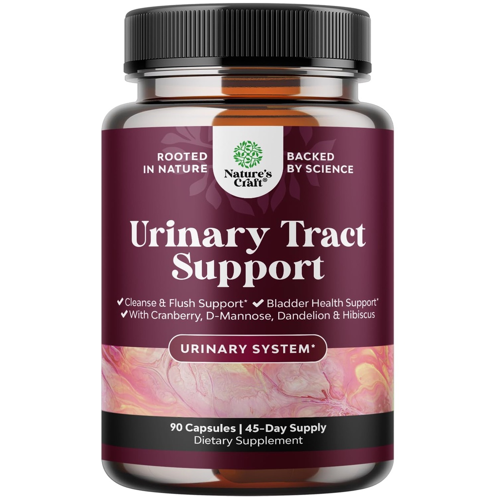 D Mannose Capsules for Urinary Tract Health - High Potency D-Mannose met Cranberry Juice Powder & Dandelion for Urinary Tract Health for Women Fast Acting Super Concentrated Cranberry - 90 Capsules