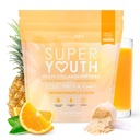 SkinnyFit - Super Youth Collageen voor vrouwen - Multi Collageen Peptides Powder - Probiotica, Vezel, Hyaluronzuur - Niet GGO, Glutenvrij, Suikervrij - Schoonheid - Oranje Ananas (28 porties)