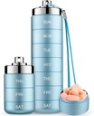 Mossime metalen pil Organisator Weekly, Stapelbare waterdichte reis pil Box, grote aluminium Legering pil geval Container, BPA Gratis 7 dagen dagelijkse geneeskunde Organisator voor vitamine, visolie, supplement