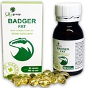 QG-groep Badger Fat Natural Bron van meervoudig onverzadigde vetzuren - 60 capsules, 300 mg Elke