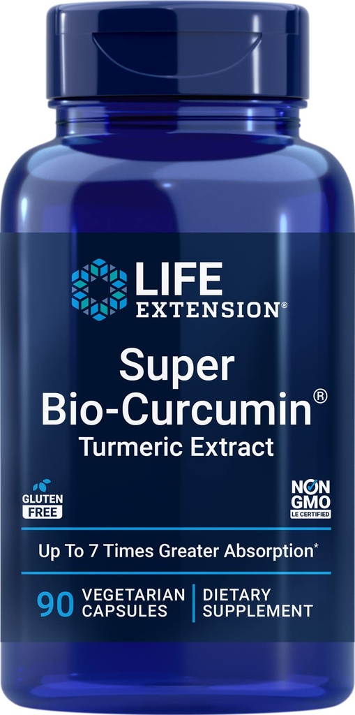 Life Extension Super Bio-Curcumin Turmeric Extract 400mg, 90 Veg Caps - Vegetarian Capsules - Non-GMO - Zeer absorberend