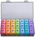 Sukuos Weekly pil Organizer 3 keer per dag, Grote 7 dagen pil doos, Weekly Medicine Organizers Box Case, Portable Travel Container voor Vitaminen Visolie Supplementen