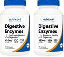 Nutricost Digestieve Enzymen 620mg, 120 Veggie Capsules (2 flessen) - Complete Digestieve Enzyme Supplement