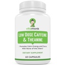 VitaMonk Low Dose Cafeïne en Theanine - Geen Jitters, Geen Crash- Microdosis van Cafeine L Theanine Pillen met Cafeine Theanine en Theobromine - 25mg Cafeine, Cafeine Pillen L Theanine - 60 Caps