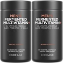 Codeage Mannen Dagelijkse Multivitaminen 25+ Essentiële Vitaminen & Mineralen, Biologische Gehele Voedingsmiddelen, Probiotica, Omega-3, Zink, Vitaminen A, B, C, D, E & K, 2 Pack