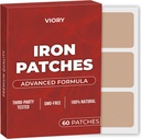 IJzer Patches (verpakking van 60) - 100% natuurlijke patch voor vrouwen en mannen - met biotine - energie, focus en body support - verbeterde formule