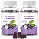 AFXMATE Sambucus Zwarte Vlierbes Gummy's met zink en vitamine C voor volwassenen Kinderen Immune Ondersteuning, Suikervrij 120 Tellingen