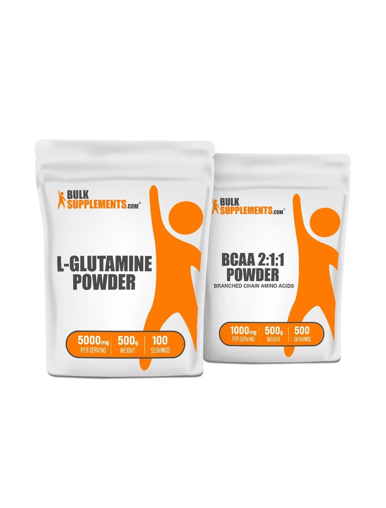 BulkSupplements L-Glutamine 500g + BCAA 2:1:1 500g bundel