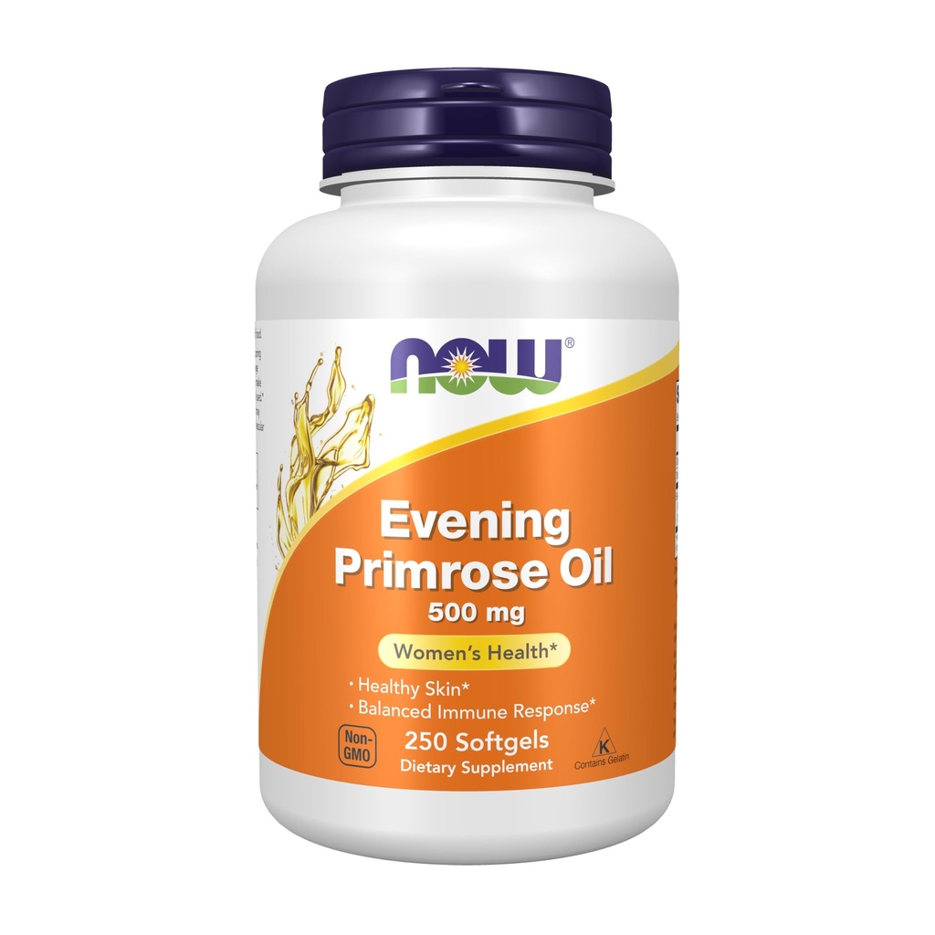 NOW Foods Supplements, Evening Primrose Oil 500 mg met natuurlijk voorkomende GLA (Gamma-Linoleenzuur), 250 Softgels