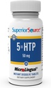 Superior Bron 5-HTP 50 mg - Natural Supplement Aids Rustvolle Slaap & Neurotransmitter functies - Brain Health & Function Support - 5-Hydroxytryptofaan supplement - 60 Instant Solution Tablets