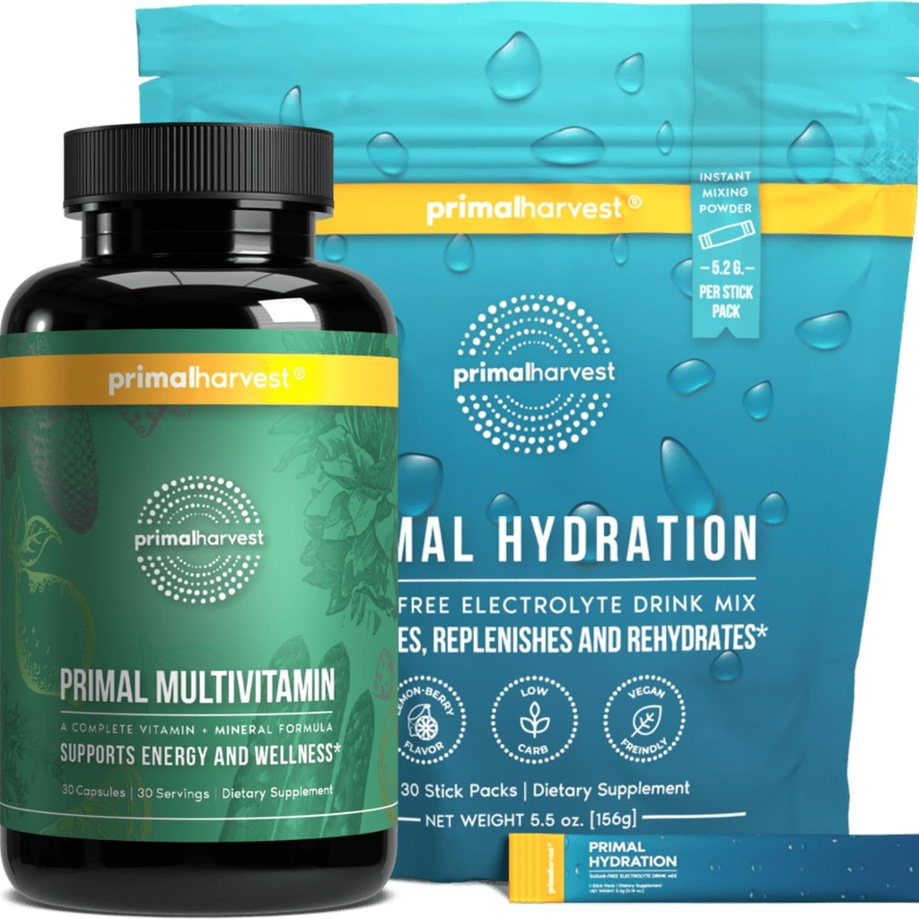 Primaire oogst Multivitamine & Hydration Powder Supplementen voor mannen, bundel