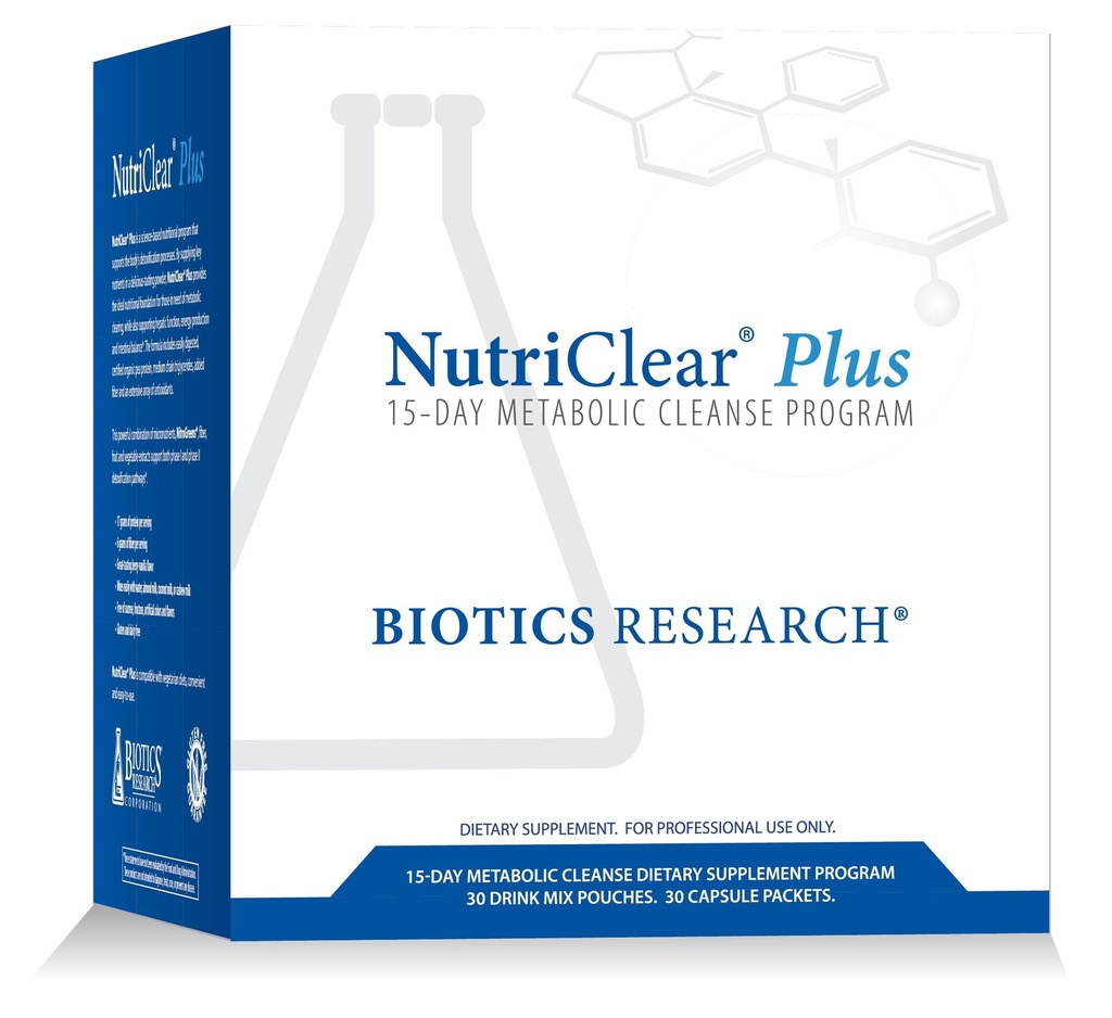 Biotica Onderzoek NutriClear Plus Detox Programma, Handig. Single Pack Serving. Gemakkelijk te volgen Metabolic Cleanse Program. 17 Gram Biologische Pea Proteïne/Serving, 30 Packs. Shaker Bottle.