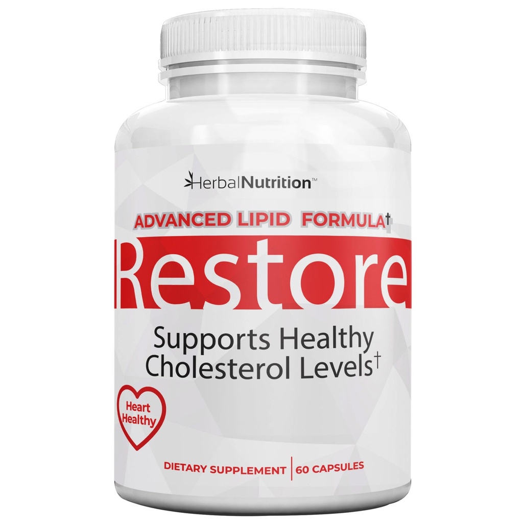 Restore - Supports Healthy Cholesterol, Red Yeast Rice, Grape Seed, Folic Acid for Advanced Lipid Control, All-Natural Bio-Actives, Help Promote Healthy Cholesterol and a 90 Day Guarantee (1)