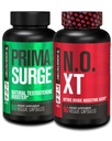 Ge Jacked Factory Testosteron Booster for Men PRIMASURGE (60 Capsules) & N.O. XT Nitric Oxid Supplement (90 Capsules) for Muscle Growth, Pumps, & Energy