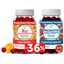 Lunakai Vitamine B12 en Probiotic Gummies Bundle - 3000 mcg Gummy voor volwassenen Energie Support en Bone Health - 5 Miljard CFUs per portie voor de spijsvertering Gut Health met vitamine C voor vrouwen en mannen