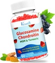 Hoog biologisch beschikbare Glucosamine Chondroïtine Gummies with Turmeric & MSM, Boswellia -Joint Support Supplement - Cartilage Support, Flexibiliteit & Strength - 60 Gummies