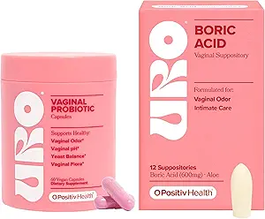 O Positiv URO Vaginale Probiotica en URO Boorzuur Vaginale Zetpil Bundel