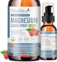 Magnesium Glycinate Liquid with Citrate, Taurate, Malate-Magnesium Complex Drops Spray w/Potassium L-Theanine-High Absorptie -Vegan, Sugar Free, 2 Fl.oz