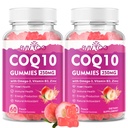 2 Pack CoQ10 Gummies 250mg, Plus Omega-3, Vitamine B3 & Zink, Magnesium - Hoge Absorptie Co-enzym Q10 Supplementen voor de gezondheid van het hart, Cellulaire Energie, & Antioxidant Ondersteuning, 120 Tellen
