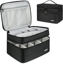 Medicine Storage Bag,Double Layers Pill Bottle Organizer Bag Empty with Lockable Zipper&Adjustable Divider,Medication Travel Carrying Bag for Pills,Vitamins,Medical Supplies