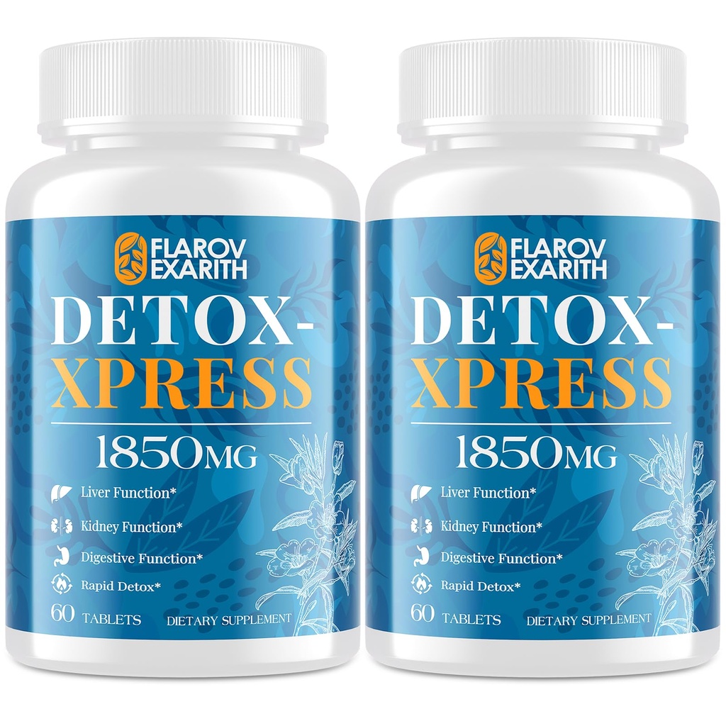 Canna Reinigen, Lever Reinigen Detox & Reparatie Kauwtabletten, Melkdistel Supplement, Snelwerkende Body Detox voor vrouwen & mannen, Toxin Flush voor lever, nieren, spijsvertering & stofwisseling, 120 tabletten