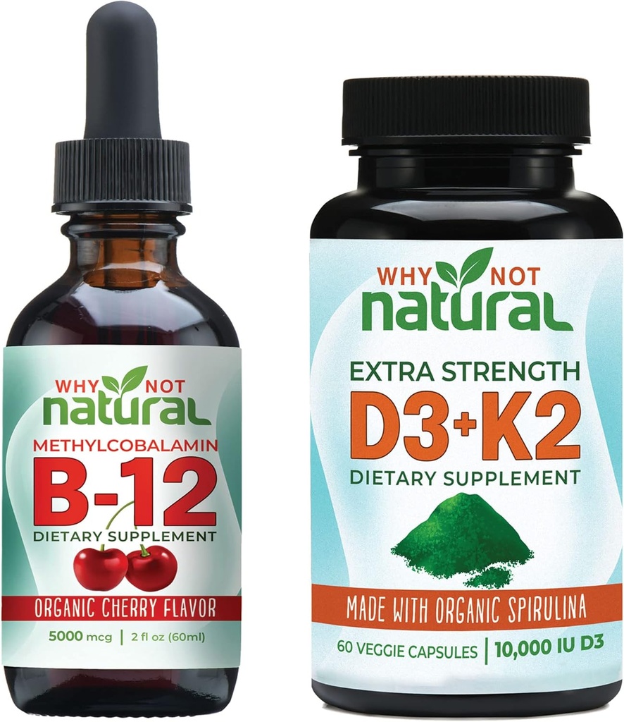 Waarom Niet Natuurlijke Energie, Immuniteit, Mood en Bot Gezondheid B12 + Vegan D3/K2