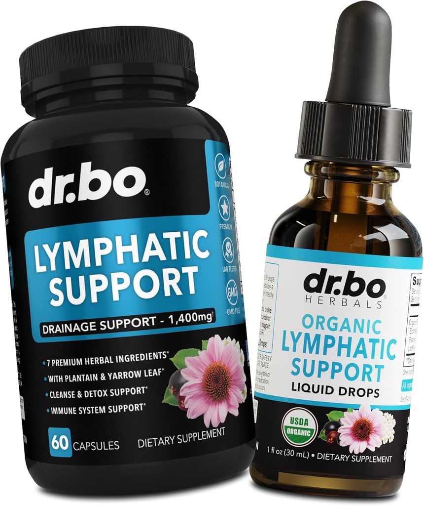 Lymfatische Drainage Supplementen Pillen en druppels - Organische Lymfatische ondersteuning Liquid Drops Reiniging, Lymf Systeem Ondersteuning Supplement voor Nodes Benen & Neck - Lymf Knoop Detox Reiniging Systeem Afwatering