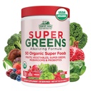Country Farms Biologische Super Greens Berry smaak, 50 Biologische Super Foods, Verpakt met vezels, USDA Biologische Drink Mix, Fruit, Groenten, Paddenstoelen en Probiotica, Ondersteunt Energie, 5g vezels