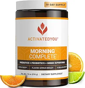 ACTIVATHYOU Ochtend Complete Dagelijkse Wellness Groenen Superfood Drinkmix voor Gut Health w/Prebiotica, Probiotica, Antioxidanten, Groene Superfoods, 10 miljard CFUs (3 Pack, Citrus Medley)