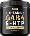 3in1 GABA Supplementen 750mg L-Theanine 200mg & 5-HTP (5-hydroxytryptofaan) - Equivalent aan 1000mg - Ondersteuning van de gezondheid van hersenen, concentratie, comfortabele stemming - 90 capsules