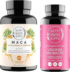 Gelukkige gezonde Hippie Vaginale Probiotica voor vrouwen & Biologische Maca Root Capsules