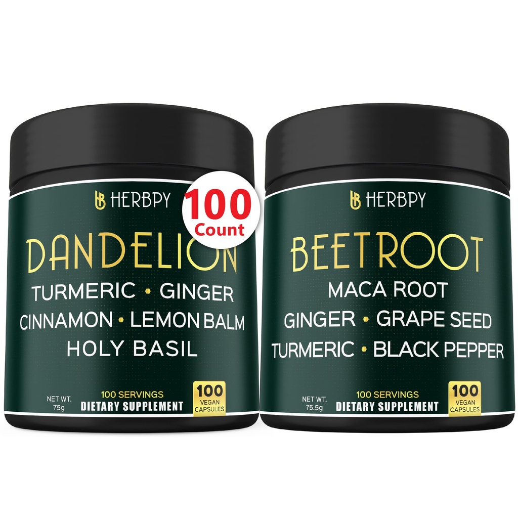 Bundel 6in1 Paardenbloem Supplement & 6in1 Beetwortelcapsules - Ondersteuning van spijsverterings-, immuun- en hartgezondheid