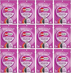 SaltStick Electrolyte FastChews - 120 Count Mixed Berry Flavor - Electrolyte tabletten voor hydratatie, zout tabs - 10 Tellen (Pack van 12)