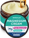 Venture Pal Magnesium Lotion, Topical Magnesium Cream voor Slaap, Been Krampen en Pijn, Spierontspanning, Kalm, Moisturizing Supplement met Kokosolie, Shea Butter en Hyaluronzuur, Veilig voor kinderen
