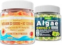 NEVISS Vitamine D3 5000IU + K2 (MK-7) 120mcg Gevulde Gummies + Vegan Omega 3 Gummies 1000mg