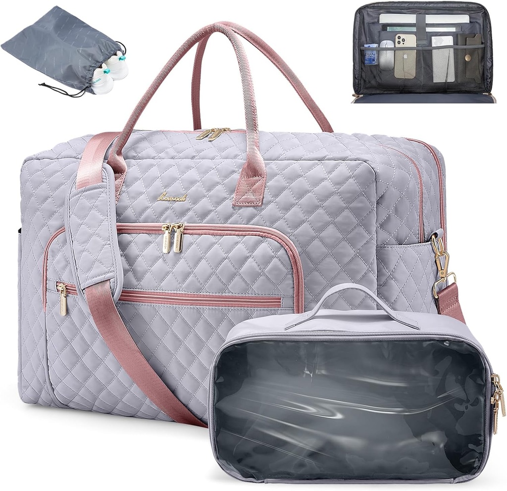 LOVEVOOK Travel Duffle Bag - Vrouwen Weekender Carry On Overnight Laptop & Gym Bag Met Toilet / Schoen zak, Ziekenhuis Labor Bag