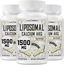 Liposomale Calcium AKG Supplement 1500 MG (Alpha-Ketoglutaarzuur), hoge absorptie, effectiever dan AAKG, Ca AKG voor levensduur, Leeftijdsverdediging, Cellulaire Energie, Metabole Functie, 180 Softgels