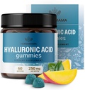 HERBAMAMA Hyaluronzuur Gummies - 250mg Pure Hyaluronzuur voor haar, huid en nagels ondersteuning - Vegan, niet-GMO huid elasticiteit Supplement - 60 Pectin-based Mango-smaak Kauwen