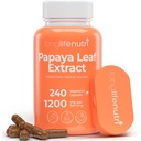 LongLifeNutri Papaya Leaf Extract Supplement 1.200mg per portie - 240 Vegetarische Capsules, 4-maand levering, van Carica Papaya voor dagelijkse wellness, GMP gecertificeerd, Made in USA