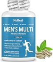 Multivitamin for Men with 38 Key Nutrients, B Complex, D3, A, C, Zinc, Magnesium, Calcium, Asian Ginseng, Ashwagandha, Turmeric for Bones, Muscle, Immunity | 60 Vegan Capsules | 1 Month Supply