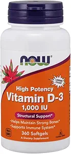 Vitamine D-3 1000 IE (hoge potentie) - 360 Softgels door NU